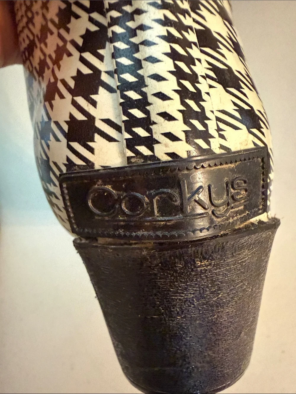 Corkys Cowgirl rubber rainboots galoshes Houndstooth Mid-Calf Boots Size 9